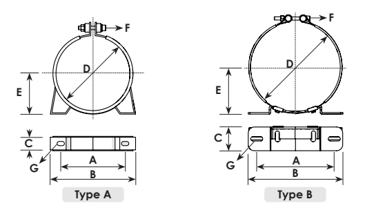 Clamp Band Dimensional Drawing