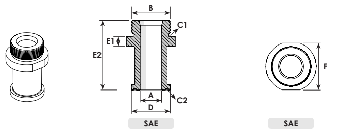 SAE Oil Port Dimensional Drawing